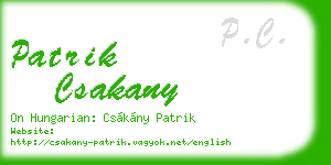 patrik csakany business card